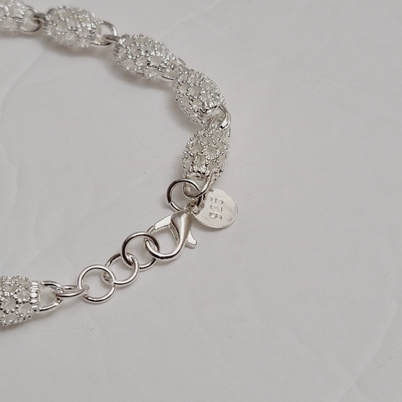 925 SS Light Sterling Silver fireball filigree Bracelet - Picture 3 of 6